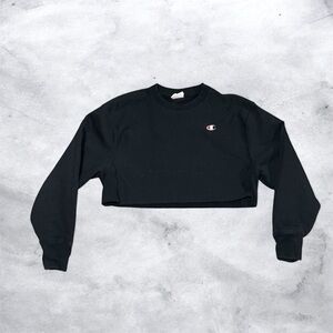 Champion Reverse Weave Cropped Sweatshirt – Black – Size Small